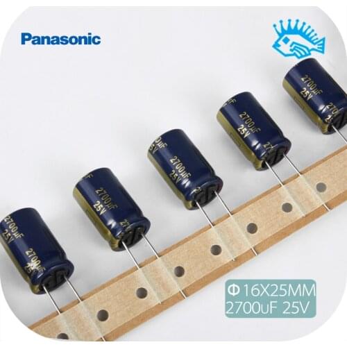 2pcs/20pcs Japan Panas 25V2700uF 25V FC Series Gold High Frequency Low Resistance Audio Electrolytic Capacitor 16x25mm