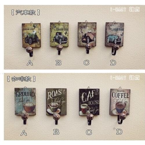 2016 American style country restoring cafe bar clothing store home sitting room metope wood decorates coat hooks