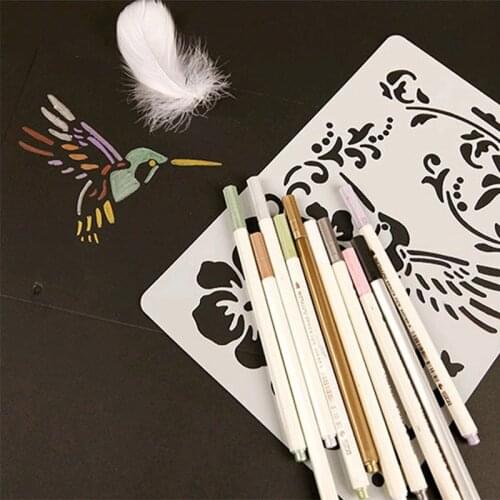 24 styles Magazine Border Painting Template Relief Scrapbook DIY Painting Template Journal Border Scrapbook Handicraft Template