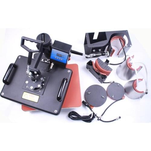 7 in 1 combo heat transfer machine 7in1 Sublimation Machine for mug t-shirt cap plate printing 110V/220V