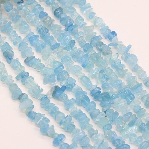 Beads Natural Semi-Precious Stones Unshaped Crushed Stone Aquamarine Beads For Jewelry Making DIY Bracelet Necklace Length 40cm