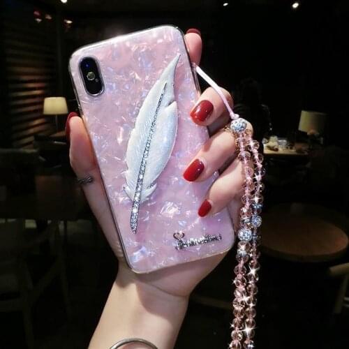 Feather Shell Luxury 3D Soft Phone Case for OPPO Reno 5 2Z 2 3 4 Pro Ace RX17 R17 Neo R15 Pro R11S Plus F11 F9 With Lanyard