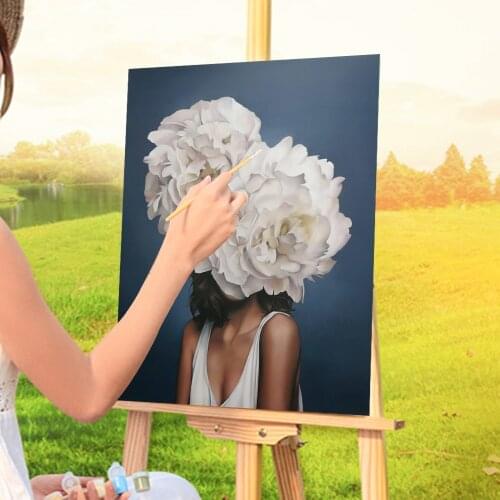 Flower Women Coloring By Numbers Painting Complete Kit Oil Paints 50*70 Canvas Pictures Loft Wall Picture Kids Drawing