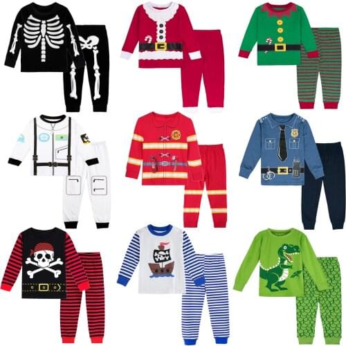 Kids Halloween Costume Boy Skeleton Glow in Dark Funny Clothes Child Firefighter Police Cosplay Costumes Carnival Party Clothing