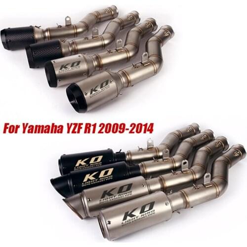 For Yamaha YZF R1 2009-2014 Exhaust System Muffler Pipe 51mm Escape Middle Mid Tube Connect Link Pipe Slip On R1 Motorcycle