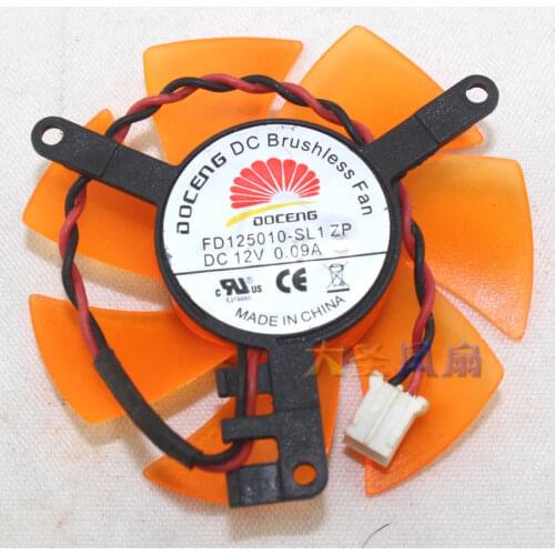 DOCENG FD125010-SL1 DC 12V 0.09A Dia. 47mm C.T.C 39mm 2-Wire Server Cooling Fan