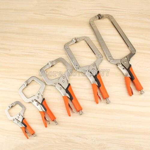1PCS 11 14 18" inch Face Clamp Locking C-Clamp Pliers Easy Quick Release For Dowelling Jig and Pocket Hole Jig Woodwork JF1117