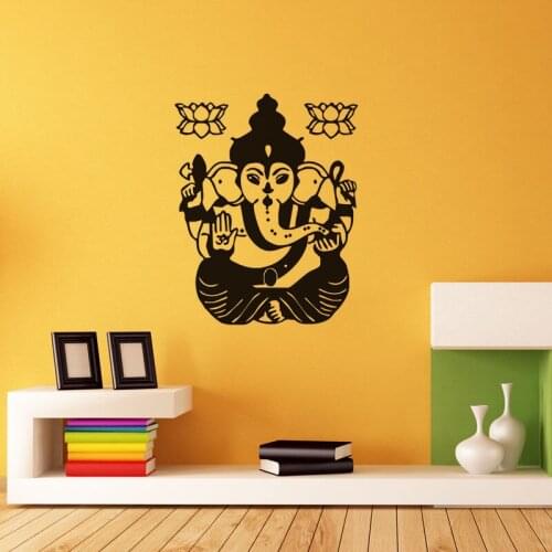 Ganesha Lord Indian Elephant Wall Decor Sticker Home Decoration Wall Mural Vinyl Home PVC Art Wallpaper Living Room Decor Y-501
