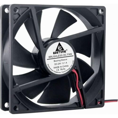 Gdstime 10 Pcs 92mm x 25mm DC 24V 2Pin PC CPU Motor Cooler 92*92*25mm 9225s Computer Case Brushless Cooling Fan 90mm 9cm