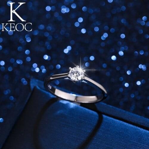Keoc Korean Fashion Adjustable Size Rings for Women Simple Claw with AAA Zircon Bride Wedding Accessories Couple Gift Gift