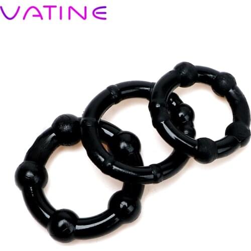 VATINE 3 piece/set Cock Ring Delay Ejaculation Sex Products Silicone Penis Ring