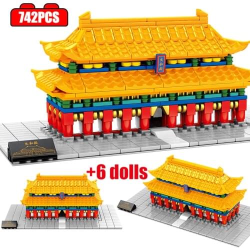 City Creator Chinese Street View Taihe Palace House Model Building Blocks Famous Architecture DIY Bricks gifts Toys For Children