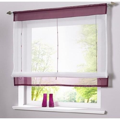 Pastoral Roman Short Curtain high quality Embroidered Floral Window Curtains Sheer Tulle Voile for Living Room bedroom Kitchen