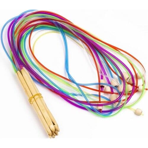 Natural Bamboo Flexible Afghan Tunisian Carpet Crochet Hooks Needles At Random 118cm Long, 1 Set (12 PCs/Set)