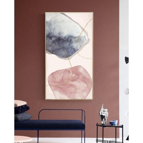 Pink and black ink line Modern Abstract porch Living Room Decorative Pictures Elk a line of flowing liquid art mural Paintings