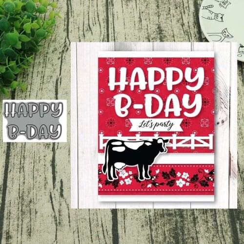 Metal cutting dies happy b-day border letter cut die mold decoration Scrapbook paper craft knife mould blade punch stencils die