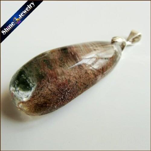 Fashion Crystal Beads Pendant Necklace Natural Ghost Phantom Quartz Stone Necklaces For Men Vintage Colares Femininos IS838