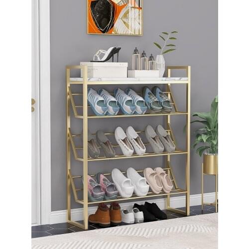 Non-occupying wrought iron shoe rack thickened frame home indoor good-looking shoe cabinet exquisite high temperature paint