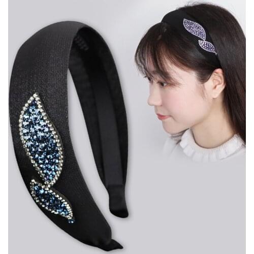 New Mesh Hair Hoop Wide-brimmed Headband Diamond Press Hair Card Anti-slip Soft Tooth Sweet Lady Hair Clip