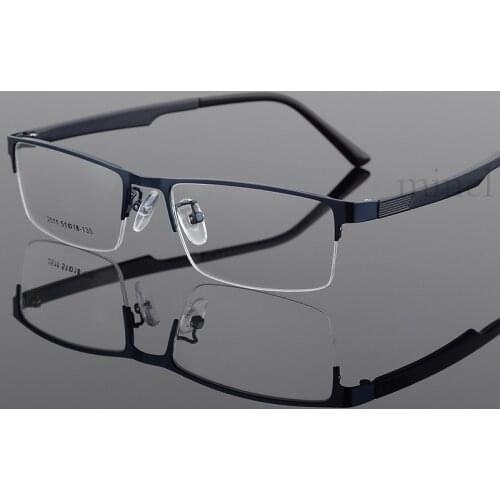 Titanium Alloy Read Glasses Frame Men Semi Rimless Square Eye Glass Prescription Eyeglasses Myopia Optical Frames Eyewear NX