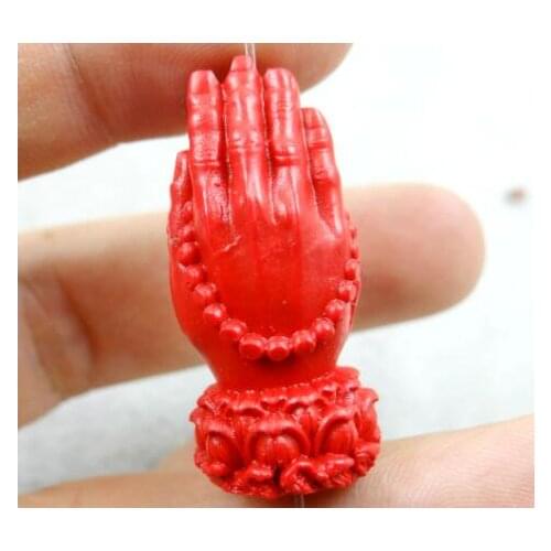Wholesale Natural Chinese Quartz Crystal Red Organic Cinnabar pendant for diy Jewelry making necklace A39