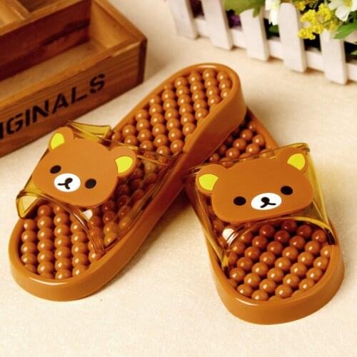 Slippers Sandals New Style Massage Bathroom Slippers Couple Non-slip Cartoon Home Leaking Sandals