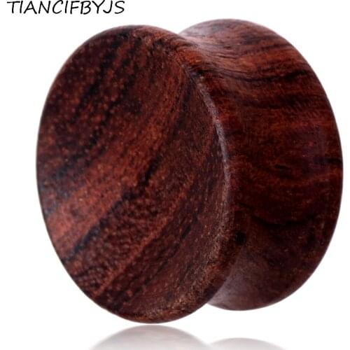 TIANCIFBYJS Brown Wood Flesh Tunnels Ear Expanders Stretchers Piercing Nature Wooden Body Piercing Jewelry Ear Plugs Mix 6-22mm