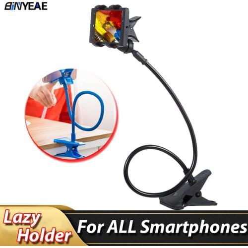 Universal Lazy Mobile Phone Holder Arm Flexible Stand Stents Smartphone Holder Bed Desk Table Clip Gooseneck Bracket for Samsung