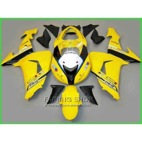 Yellow Fairings For Kawasaki Ninja ZX10r 2006 2007 06 07 High quality Fairing kit Customize free x139