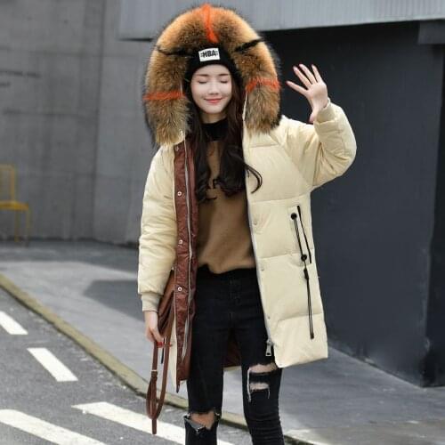 Winter Duck Down Jacket Women Large Fur Hooded Warm Long Coat Female Fashion Thick Clothes Ladies Clothing LWL1031
