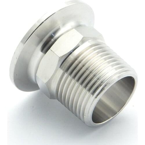 1-1/2" BSP Male x 64mm Ferrule OD 304 Stainless Steel Hex Sanitary Connector Pipe Fitting For Homebrew Fit 2" Tri Clamp