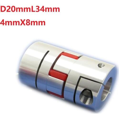 1pcs 4x8 D20L34 Aluminium Shaft Plum Coupling Motor Connector Flexible shaft CNC Parts