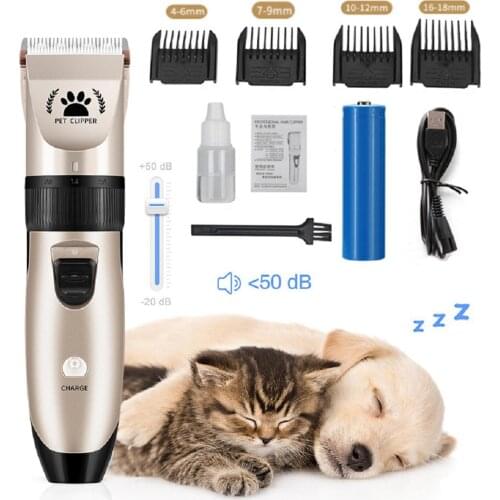 1Pcs Pet Electric Hair Clipper Set Low Vibration Design Noise Dog Cat Hair Trimmer USB Charger With Battery Dog Supplies
