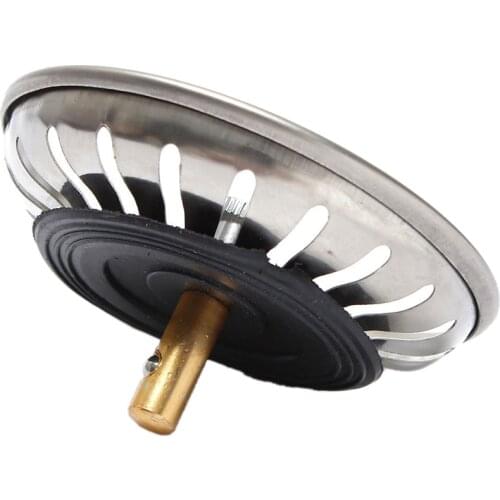 Stainless Steel Home Kitchen Sink Drain Stopper Basket Strainer Waste Plug 83mm