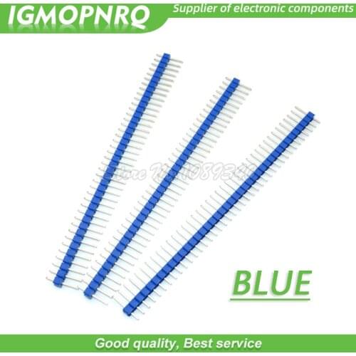 10pcs 1x40 Pin 2.54 Blue Single inline row needle seat Round Header connector IGMOPNRQ
