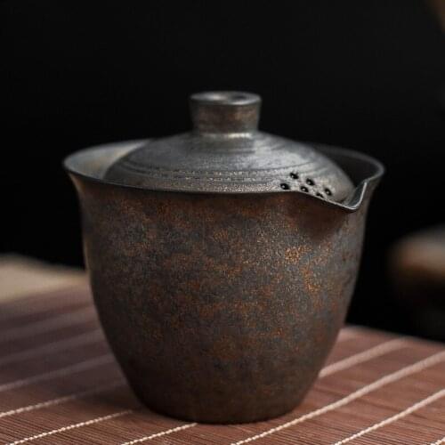 200ml Chinese Ceramic Hand Grab Teapot Kettle Gaiwan Teacup Chinese Kung Fu Chawan Drinkware Teacup Tea Accessories