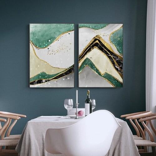 Abstract Graffiti Geometry Color Block Mountain Canvas Painting Sofa Wall Frameless Picture Poster Living Room Home Decoration