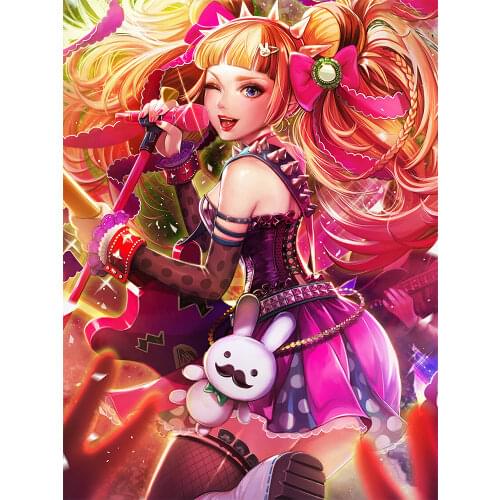 5D Diamond Embroidery Cartoon Anime Personality Girl Picture Full Round Diamond Painting Mosaic Embroidery Kit Home Decoration