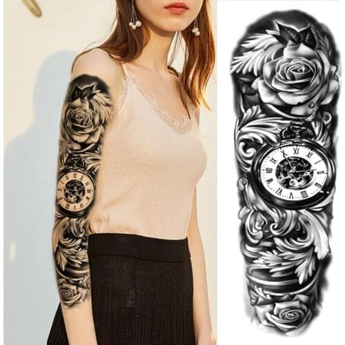 Waterproof Temporary Tattoo Stickers dragon Lotus Flower full arm body art tattoos fake tatto back flash tatoo for men women