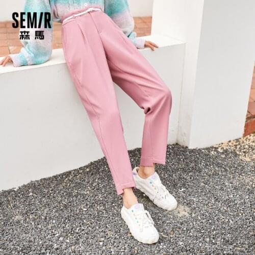 SEMIR Women Casual Pants 2021 Autumn And Spring New Irregular WomenS Trousers Korean Version Trend Looks Thin Cigarette Pants