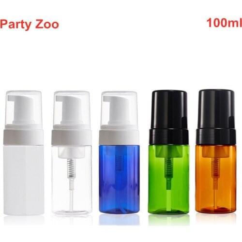 100 X Travel Foamer Mousse Bottles Jar Container 100ml Plastic Empty with Pump Hand Wash Soap Dispenser Bubbling Foam Bottle Jar
