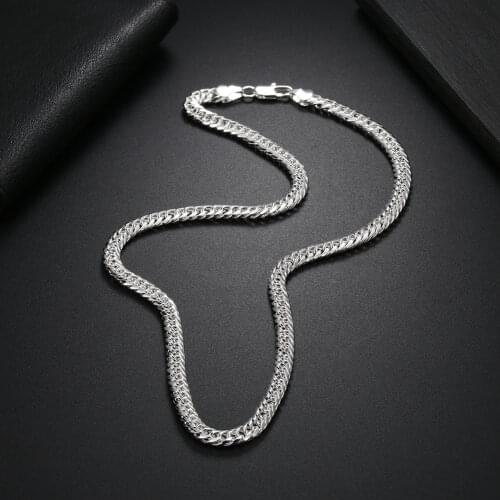 Fine classic 6MM geometry chain 925 Sterling Silver Necklace for Mens Women Fashion noble Party wedding Jewelry Holiday gifts