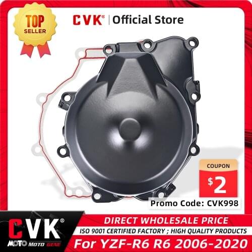 CVK Engine Cover Motor Stator Cover CrankCase Side Cover Shell For YAMAHA YZF-R6 R6 2006 2007 2008 2009 2010 2011 2012 2013-2017