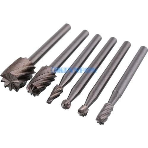 DHL 100Set x6pcs HSS Routing Router Grinding Wood Milling For Rotary Files Set Tool