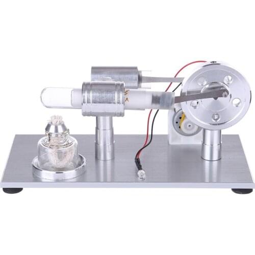 Stirling Glass Hot Single Cylinder Single Lamp External Combustion Heat Steam Power Engine Model Physics Science Experiment Toy