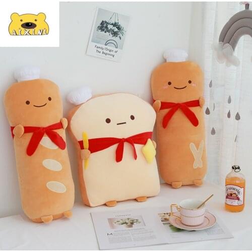 Simulation Snack Bread Toast pillow For Children Cute Plush Pillow Gift Soft Stuffed Backrest Toy Birthday Funny Home Decor Girl