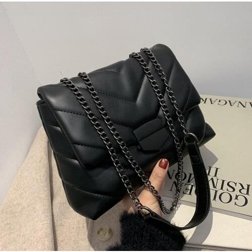 Famous Luxury Women Brand Handbags 2021 Female Shoulder Crossbody Chain Cute Leather Black Stylish Petty Square Mobile Phone Bag