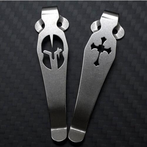 Top Quality Titanium Alloy Pocket Knife Clip Kydex Back Clips Folding Knife Waist Clip for Spider C81 C10 C11 DIY Tool 2-Holes