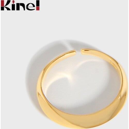 Kinel New Fresh Simple Smooth Cone Geometry Silver 925 Jewelry Personality Korea Opening Rings for Women