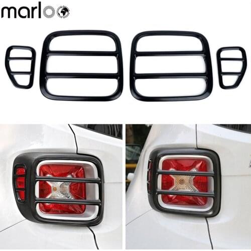 Marloo For Jeep Renegade Tail Light Cover Set Metal Taillights Lamp Protector Guard Cover Trim For Jeep Renegade 2015 2016 2017